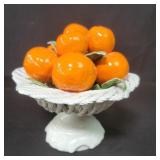 Italian hand painted ceramic fruit basket
