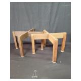 Pair of mid century modern teak speaker stands