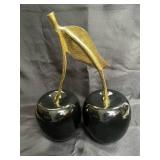 Ceramic and metal cherry figurine