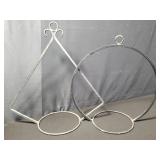 Pair of vintage iron hanging plant stands