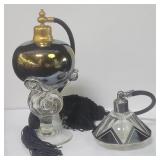 Pair of Vintage art glass perfume atomizers