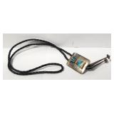 Sterling silver multi stone decorated bolo tie