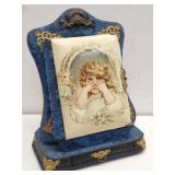 Victorian book album with fabric wooden stand &