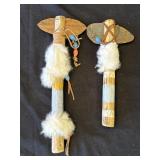 Decorative copper & wood tomahawks