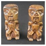 Tiki style ceramic salt and pepper shakers