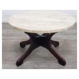 3-piece side table with travertine top
