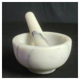Vintage marble mortar and pestle
