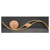 Signed Randy Bader teak and maple wall clock