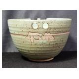 Signed pottery bowl