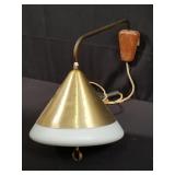 Mid-century glass and brass mushroom cone
