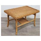 Bamboo & wicker coffee table, as is
