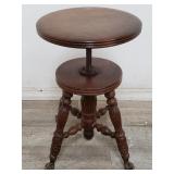 Vintage glass ball feet piano stool