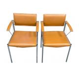Pair of Italian leather chairs