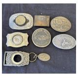 Group of 7 vintage metal belt buckles