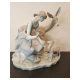 Large Lladro rare sculpture "Girl with Gazelle"