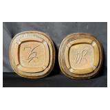 Spain Valmazan wood/brass ashtrays
