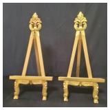 Pair of vintage wood gilt easels