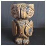 Vintage carved wood owl sculpture