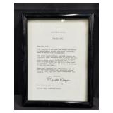Framed 1987 Ronald Reagan letter