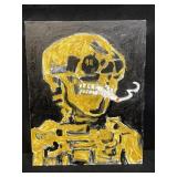 Acrylic on canvas skull painting