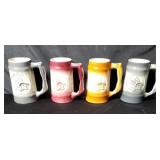 4 Vintage Budweiser ceramic mugs