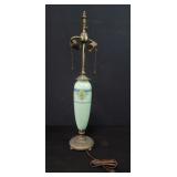 Vintage brass and ceramic hand painted lamp
