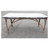 Vintage slate top with iron base dining table