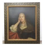 Antique oil painting portrait on canvas