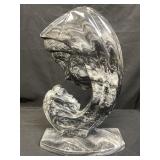 Vintage carved mother and child marble statue