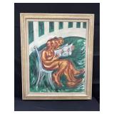 Framed signed oil on canvas Lorenzo Padilla