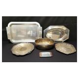Box of silver plate trays
