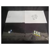 Group of animation cels, 2 incomplete