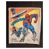Vintage 1977 Spiderman pencil by numbers.