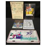 Group of vintage Disneyland memorabilia