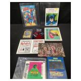 Group of vintage super heroes stand up DC, Back