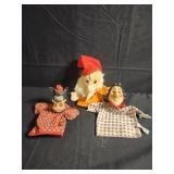 Lot of 3 vintage hand puppets