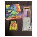 Group of vintage halloween meat cleaver toy,