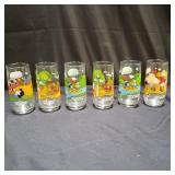 Lot of 6 Camp Snoopy themed drinking glasses