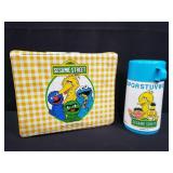 Pair of Sesame Street lunch box and thermos