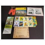 Group of Walt 45 rpm, pamphlets, DC tradings cards