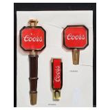 3 Coors acrylic beer tap handles