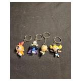 Lot of 4 Japanese Anime keychains.