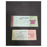 Lot od 2 vintage diney ticket booklets