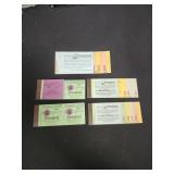 Lot of 5 vintage Disney ticket booklets.