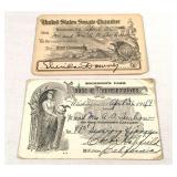 1949 United States Senate Chamber signed pass