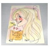 Baz original 1973 colored character drawing