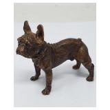 French bulldog solid bronze figurine