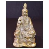 Vintage Chinese brass Lao Tzu sculpture