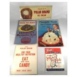 5 vintage ice cream & candy promotional posters