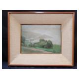 Vintage signed oil on board